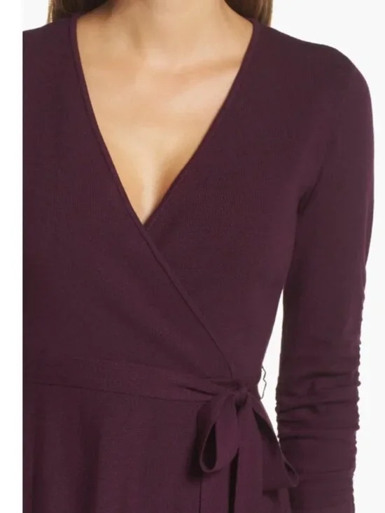 Eliza J Faux Wrap Sweater Dress Size M - Picture 5 of 13